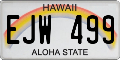 HI license plate EJW499
