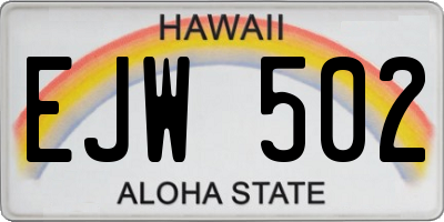 HI license plate EJW502