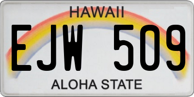 HI license plate EJW509