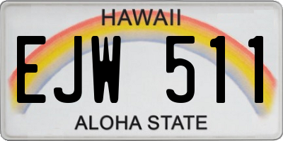 HI license plate EJW511