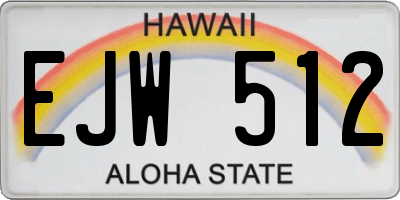 HI license plate EJW512
