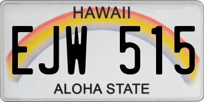 HI license plate EJW515