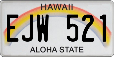 HI license plate EJW521