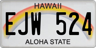 HI license plate EJW524