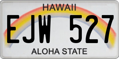 HI license plate EJW527