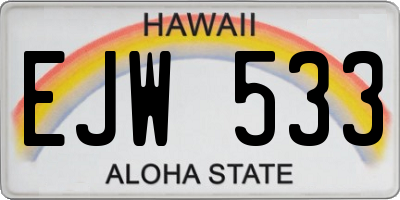 HI license plate EJW533