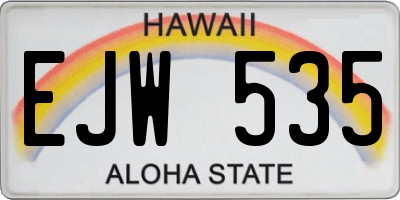 HI license plate EJW535