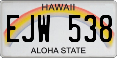 HI license plate EJW538