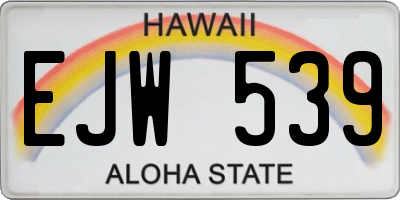 HI license plate EJW539