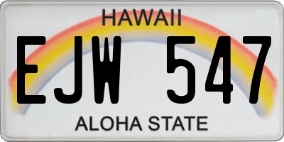 HI license plate EJW547