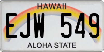 HI license plate EJW549