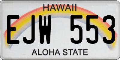 HI license plate EJW553