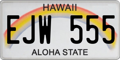 HI license plate EJW555