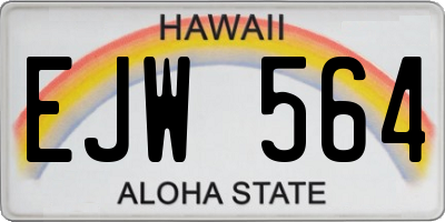 HI license plate EJW564