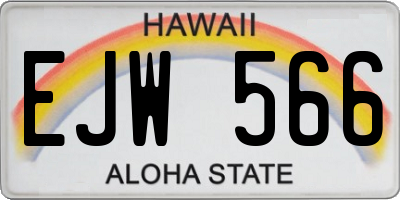 HI license plate EJW566