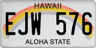 HI license plate EJW576