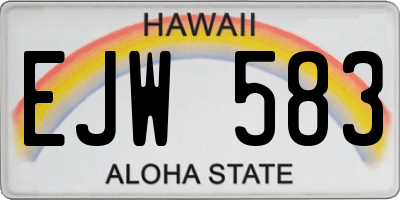 HI license plate EJW583