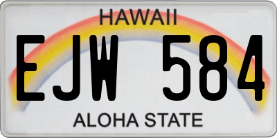 HI license plate EJW584