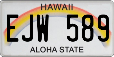 HI license plate EJW589