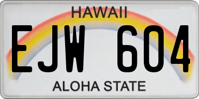 HI license plate EJW604