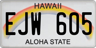 HI license plate EJW605