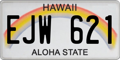 HI license plate EJW621