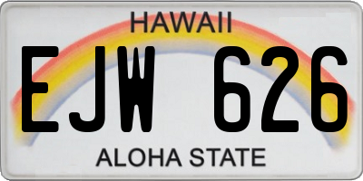 HI license plate EJW626