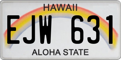 HI license plate EJW631