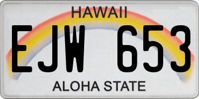 HI license plate EJW653