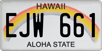 HI license plate EJW661