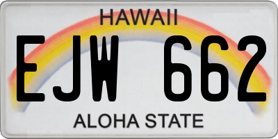HI license plate EJW662