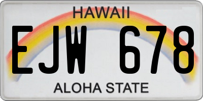 HI license plate EJW678