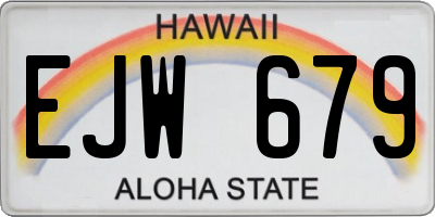 HI license plate EJW679