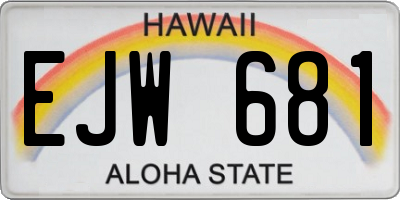 HI license plate EJW681