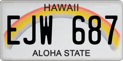HI license plate EJW687