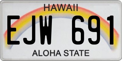 HI license plate EJW691