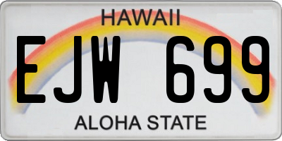 HI license plate EJW699