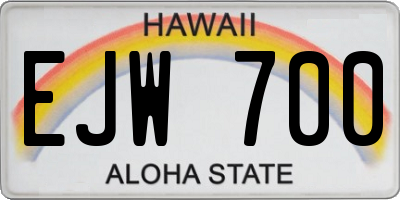 HI license plate EJW700