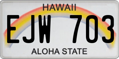 HI license plate EJW703