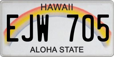 HI license plate EJW705