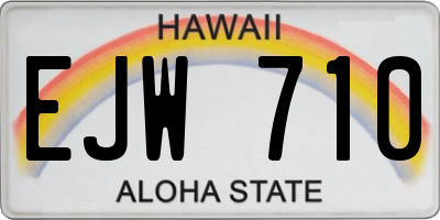 HI license plate EJW710