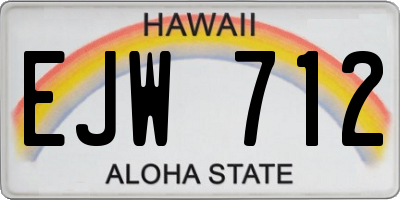 HI license plate EJW712