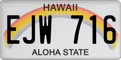 HI license plate EJW716