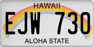 HI license plate EJW730