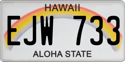 HI license plate EJW733