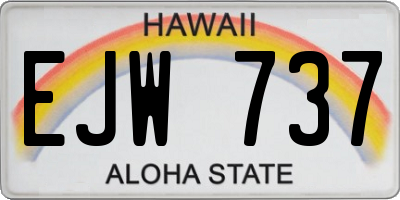 HI license plate EJW737