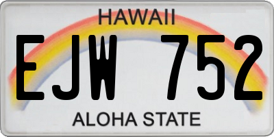 HI license plate EJW752