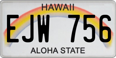 HI license plate EJW756