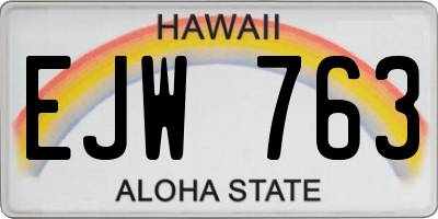 HI license plate EJW763