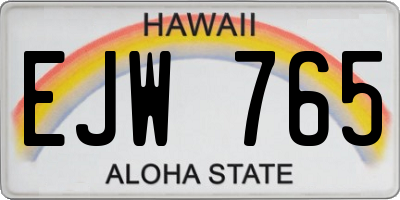 HI license plate EJW765